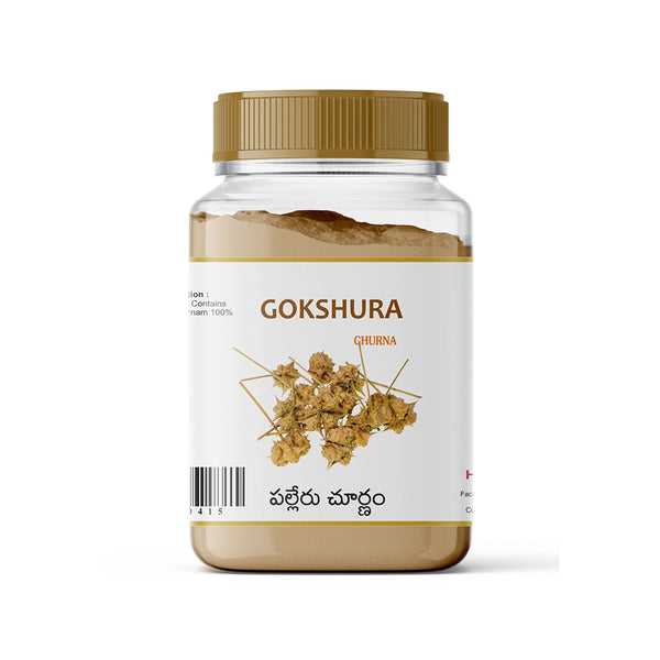 Experience the purity of HappyHerbals' Palleru Churnam (Gokshura) - 100g. Derived from the revered Gokshura herb, this Ayurvedic blend offers holistic wellness support, promoting urinary health and vitality. Embrace natural remedies for your well-being with HappyHerbals.