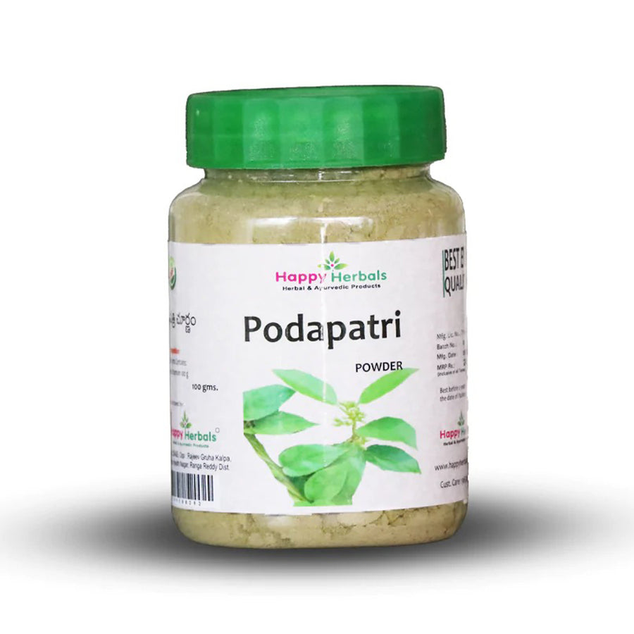 Discover the purity of HappyHerbals' Podapatri Powder. Sourced from premium ingredients, this Ayurvedic blend offers holistic support for respiratory health and overall well-being. Embrace natural remedies with HappyHerbals for a healthier lifestyle.